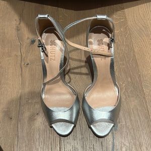 Silver SCHUTZ heels size 6.5
